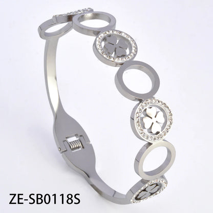 Wholesale Fashion Four Leaf Clover Butterfly Tree Of Life Stainless steel 18k Gold Plated Bracelet Femme