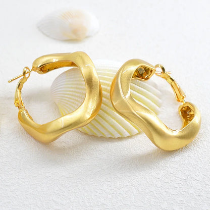 Zeadear jewelry trendy 14k gold hoop earrings for women