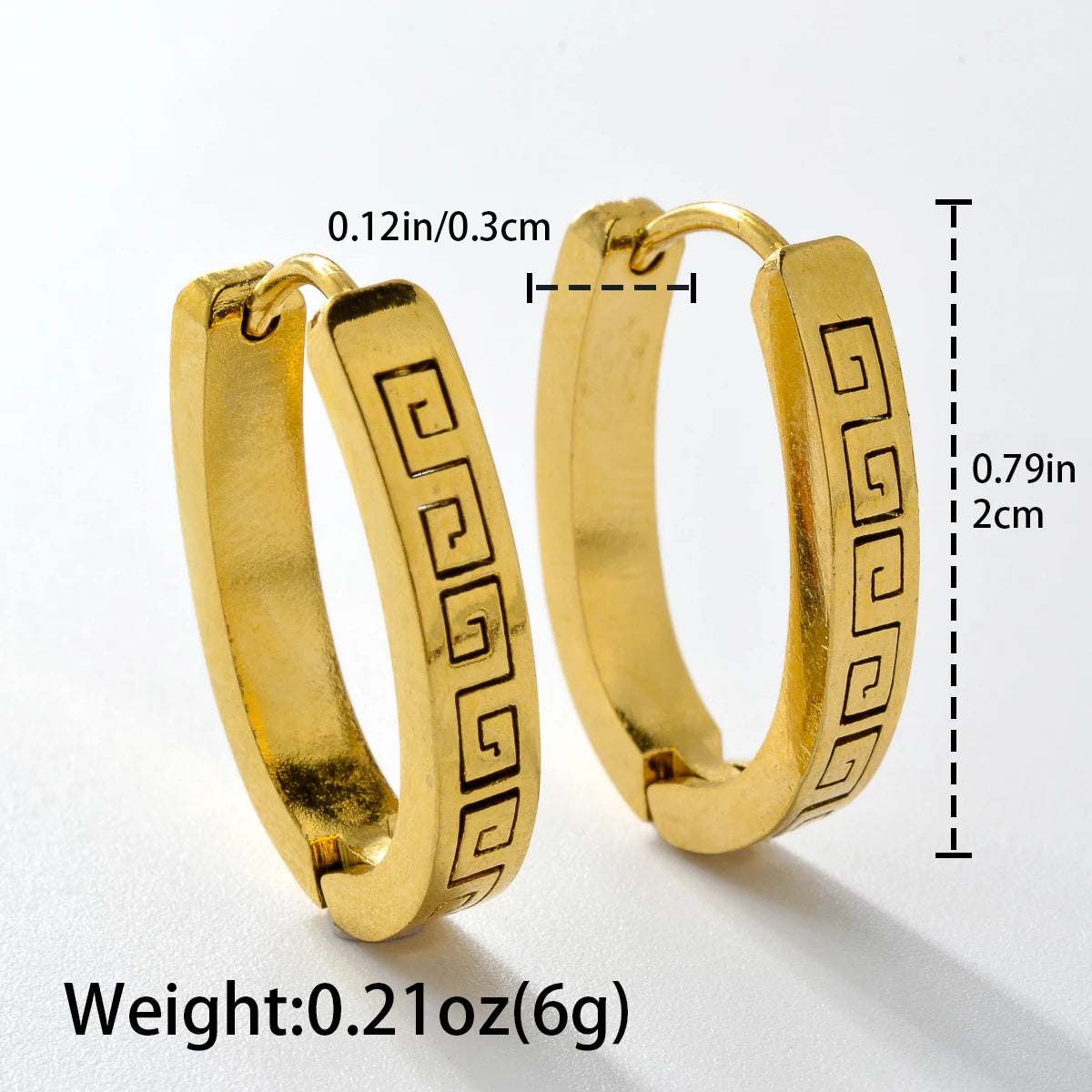 Fashion 18K Gold Plated Stainless Steel Hoop Earrings Jewelry For Women