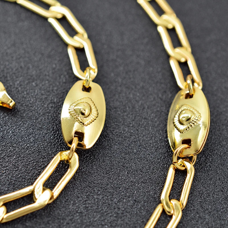 ZEADear Jewelry Trendy 18K Gold Plated Necklace Punk Women Man Link Chain Copper Neck Jewellery For Birthday Party Wedding Gift