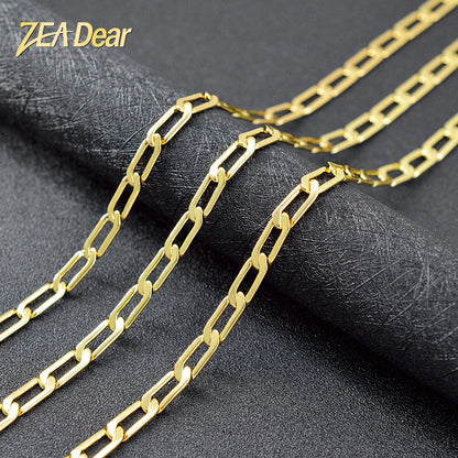 ZEA Dear Jewelry Statement Link Chain Necklace For Women Men Copper Jewellery Geometric Classic Punk Neck Accessories Findings