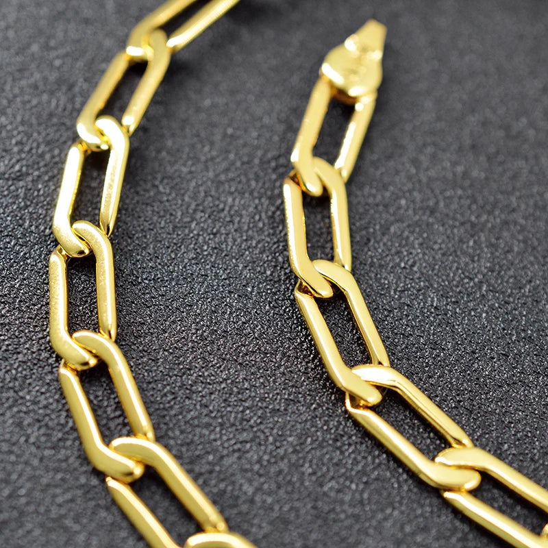 ZEA Dear Jewelry Statement Link Chain Necklace For Women Men Copper Jewellery Geometric Classic Punk Neck Accessories Findings