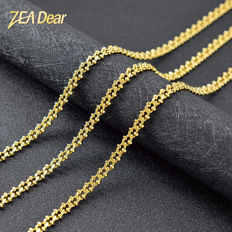 ZEADear Jewelry Punk Hiphop Gold Color Link Chain Necklace Women Men Copper Accessories Trendy Street Statement Neck Jewellery