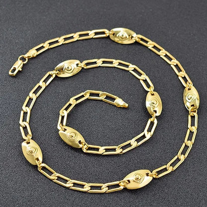 ZEADear Jewelry Trendy 18K Gold Plated Necklace Punk Women Man Link Chain Copper Neck Jewellery For Birthday Party Wedding Gift