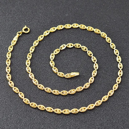 ZEADear Jewelry New In 18K Gold Colour Link Chain Necklace Women Men Eyes Shape Neck Chain For Party Wedding Jewelry Wholesale