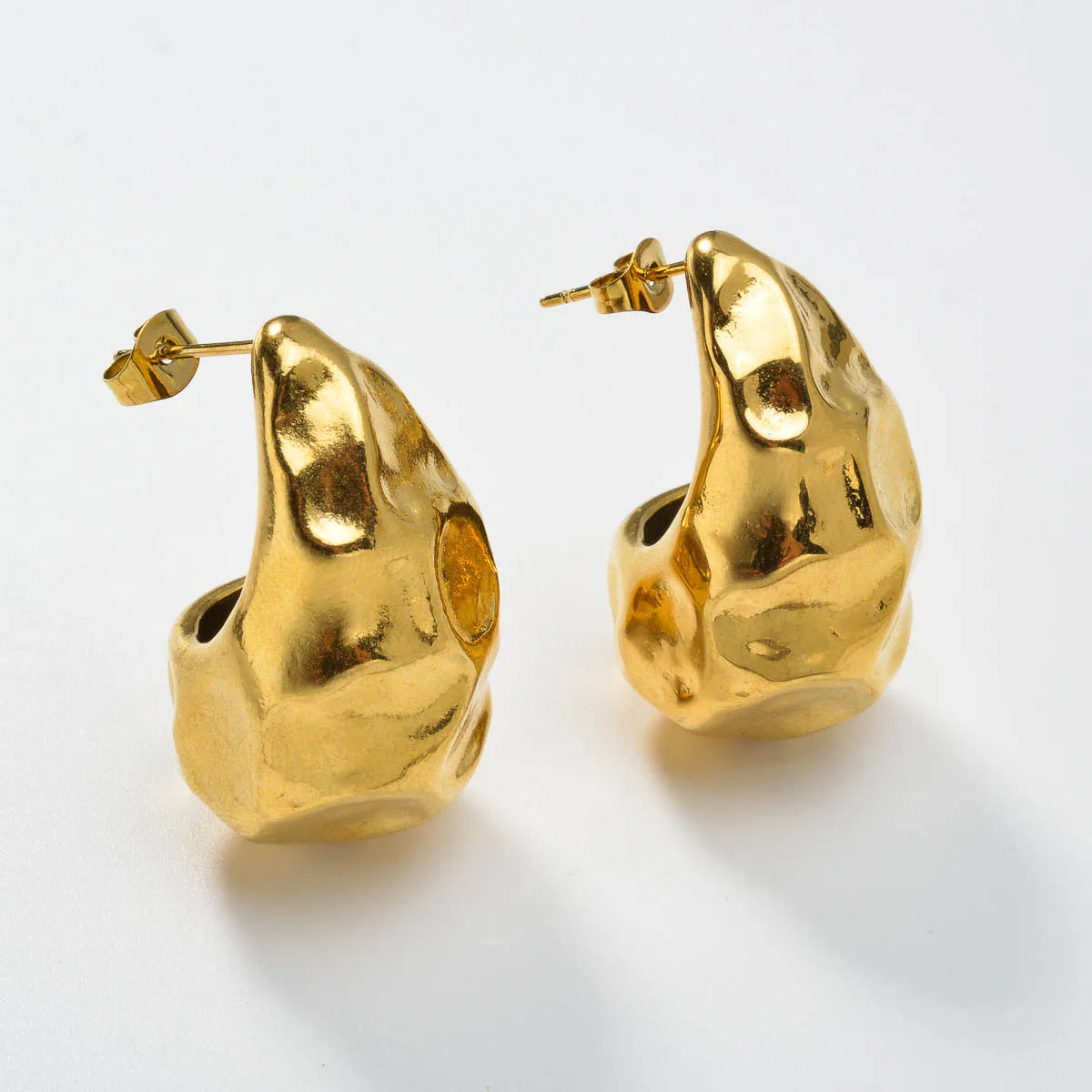New Arrival Fashion Custom Waterproof 18k Gold Plated Stainless Steel Heart Water Drop Earrings Women