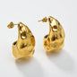 New Arrival Fashion Custom Waterproof 18k Gold Plated Stainless Steel Heart Water Drop Earrings Women