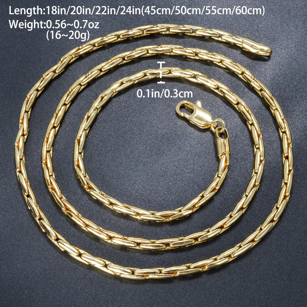 Dubai Wholesale Fashion Jewelry 18K Gold Plated Link Chain Necklace Women