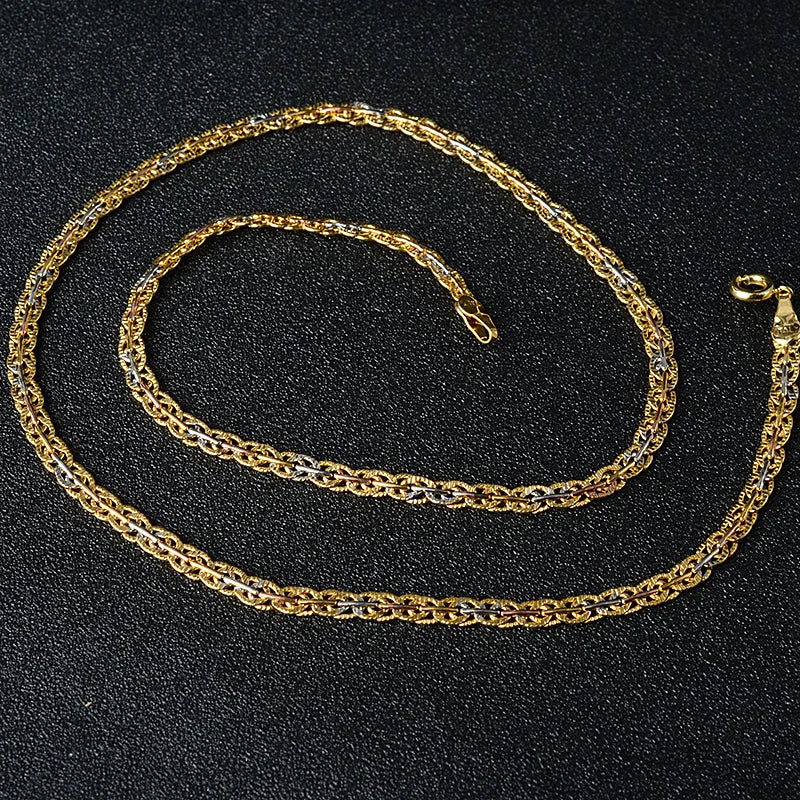 Zea dear  Jewelry Fashion 750 Copper Link Necklaces Chains For Women Man High Quality Classic Trendy For Daily Wear  Anniversary