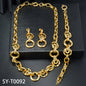 Custom Wholesale Jewellery Fashion Dubai Gold Plated Luxury Bridal Wedding Earring Bracelet Necklace Jewelry Sets Women