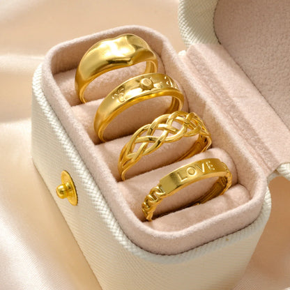Non Tarnish Waterproof 18k Gold Plated Stainless Steel Snake Adjustable Jewelry open Ring
