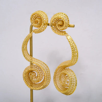 Dubai gold plated jewelry, various styles simple cheap gold earring designs for women