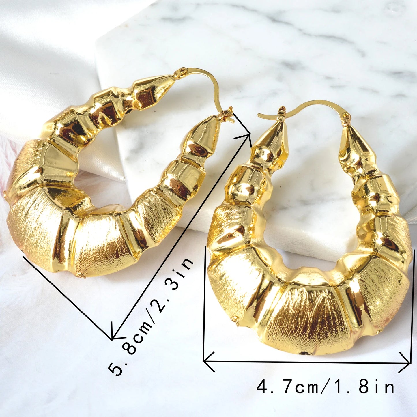 African hot sale high quality copper Women wedding party big gold plated hoops