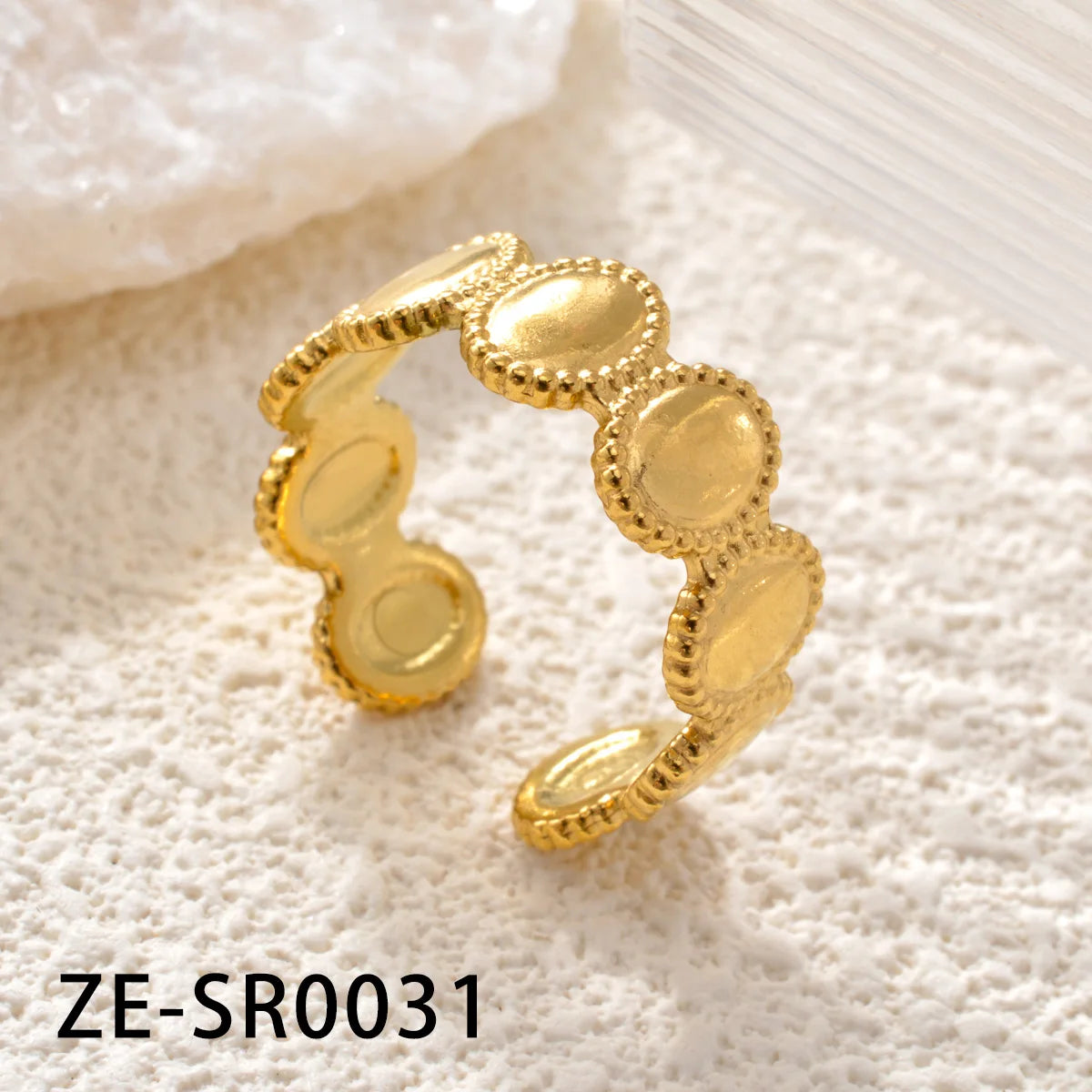 Non Tarnish Waterproof 18k Gold Plated Stainless Steel Snake Adjustable Jewelry open Ring