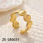 Non Tarnish Waterproof 18k Gold Plated Stainless Steel Snake Adjustable Jewelry open Ring