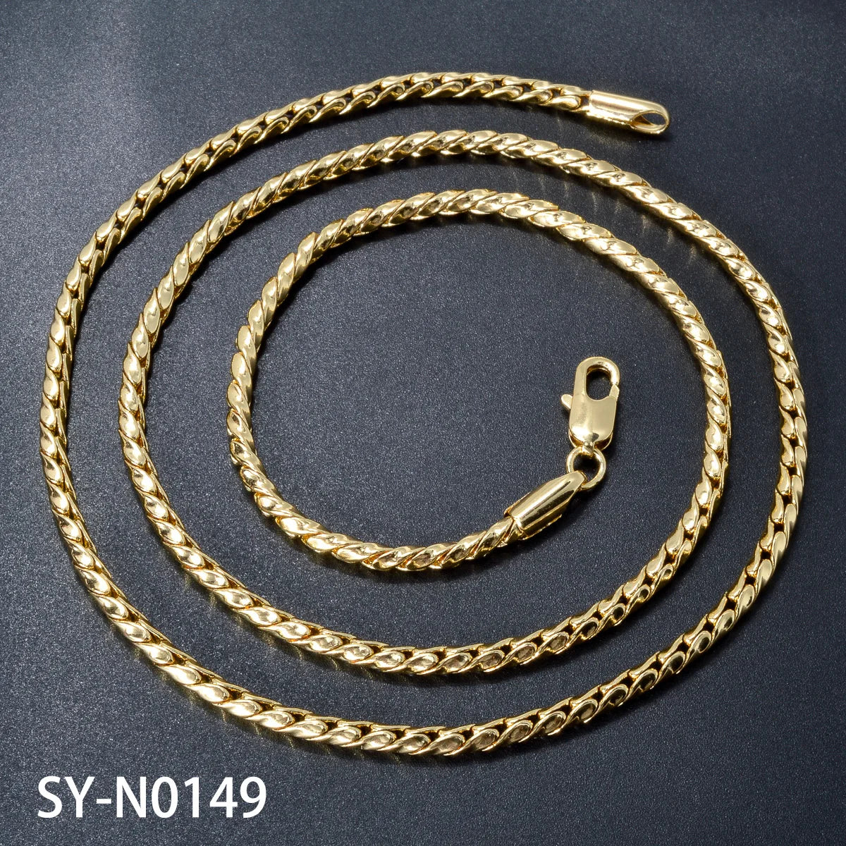 Fashion Copper 18k gold plated Braided Keel Chain Necklace For Women