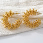 NEW Arrived 18k Gold Plated Stainless Steel Non Tarnish Waterproof Twist Drop Earrings Women