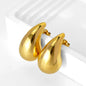New Arrival Fashion Custom Waterproof 18k Gold Plated Stainless Steel Heart Water Drop Earrings Women