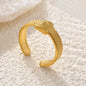 Non Tarnish Waterproof 18k Gold Plated Stainless Steel Snake Adjustable Jewelry open Ring