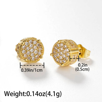 Wholesale Multi Styles Rhinestone round Stud Hypoallergenic 18K Gold Plated zircon Earrings for Women