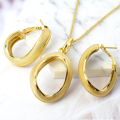 Fashion Jewelry 2021 Jewelry Sets For Women Necklace Earrings Pendant Twisted Circles For Party Daily Anniversary