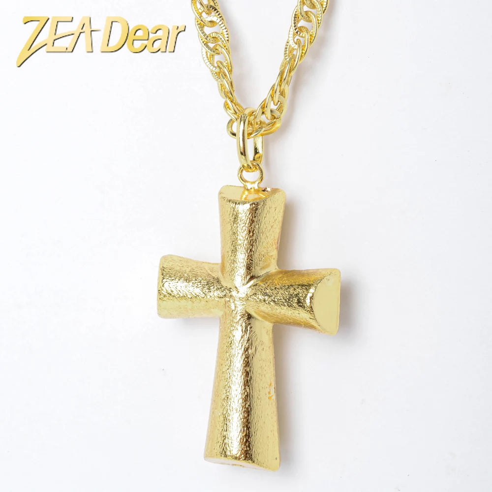 ZEADear Jewelry Fashion Necklace Pendant New Brush Copper Latin Cross For Man 60CM Chain High Quality Daily Wear Gift Party
