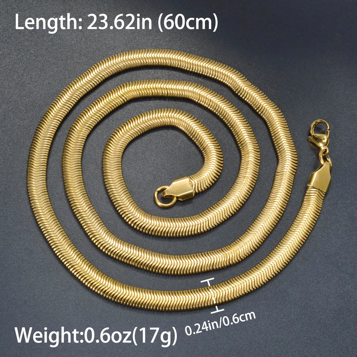 Customized women jewelry 316L stainless steel thick wide snake link chain Necklace women