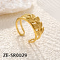 Non Tarnish Waterproof 18k Gold Plated Stainless Steel Snake Adjustable Jewelry open Ring