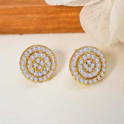 Wholesale Multi Styles round Stud Hypoallergenic 18K Gold Plated zircon Earrings for Women