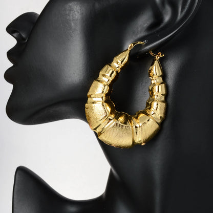 African hot sale high quality copper Women wedding party big gold plated hoops