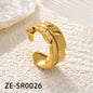 Non Tarnish Waterproof 18k Gold Plated Stainless Steel Snake Adjustable Jewelry open Ring