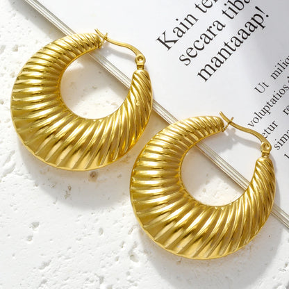 Fashion Hypoallergenic 18k Gold Plated Chunky Hoop Huggie Statement Earrings for Women
