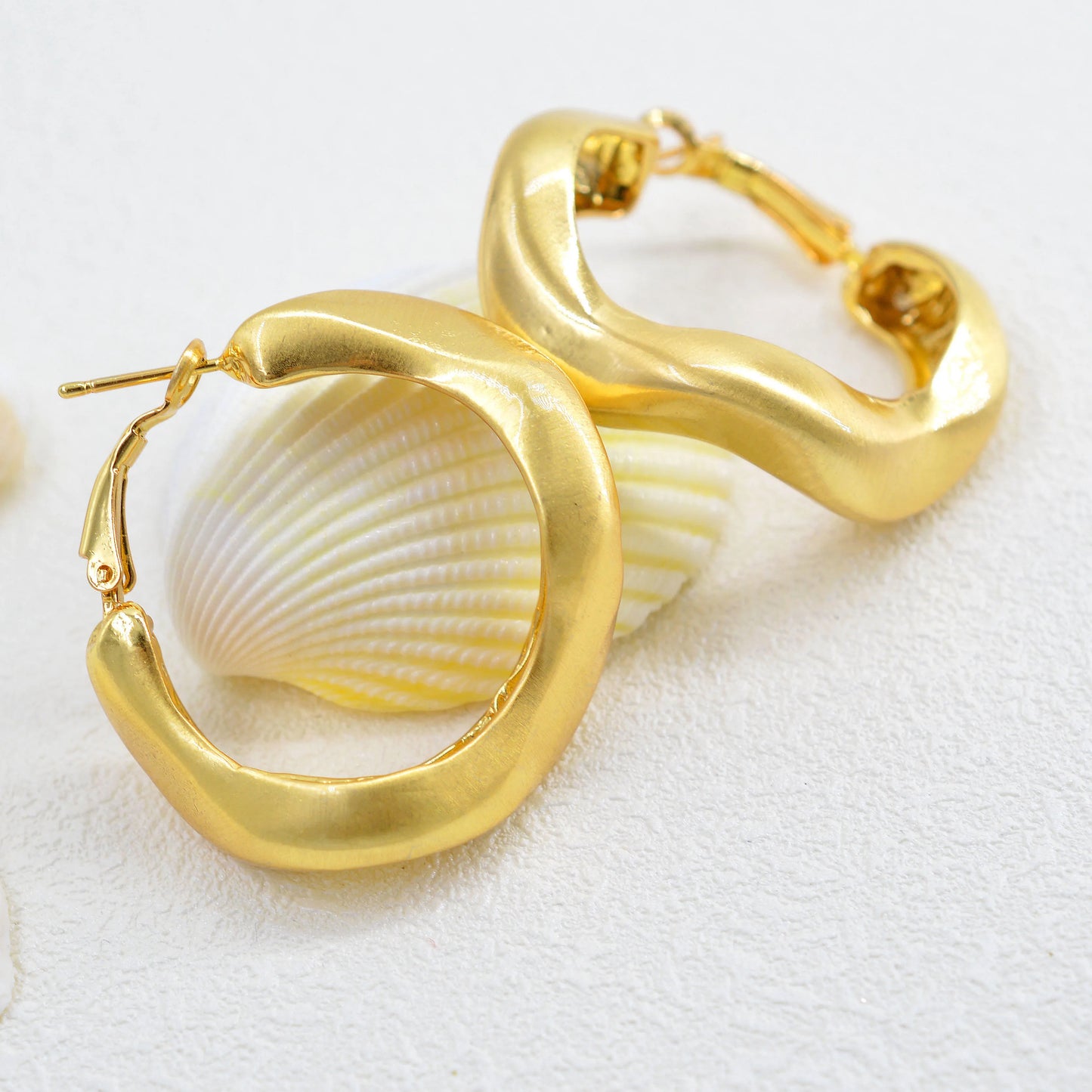 Zeadear jewelry trendy 14k gold hoop earrings for women