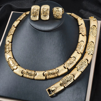 Fashion Saudi 18K Gold Plated Wholesales Cheap Bridal African Women Jewelry Set