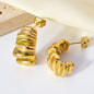Hypoallergenic Jewelry Earrings OEM Tarnish Free Stainless Steel 18k Gold Plated Thick Cc Stud Earrings Hoop Earrings For Women