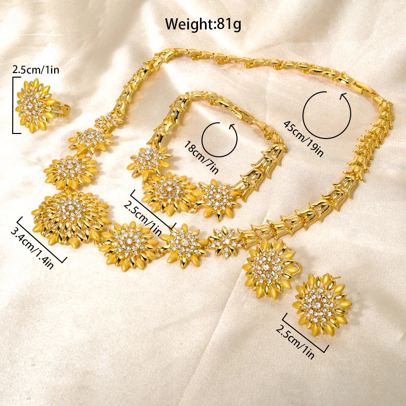 Ethlyn Ethiopian Jewelry Set Plated African Jewelry Sets Earring/ring/necklace Gold Wedding Eritrea/habesha Women Brass Opp Bag