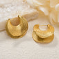 Fashion jewelry Waterproof Stainless Steel 18k Gold Plated shell hoop Earrings Women