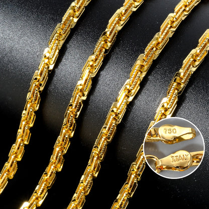 Fashion luxury Italy 750 18k gold plated Copper Link Chain Necklace For Women