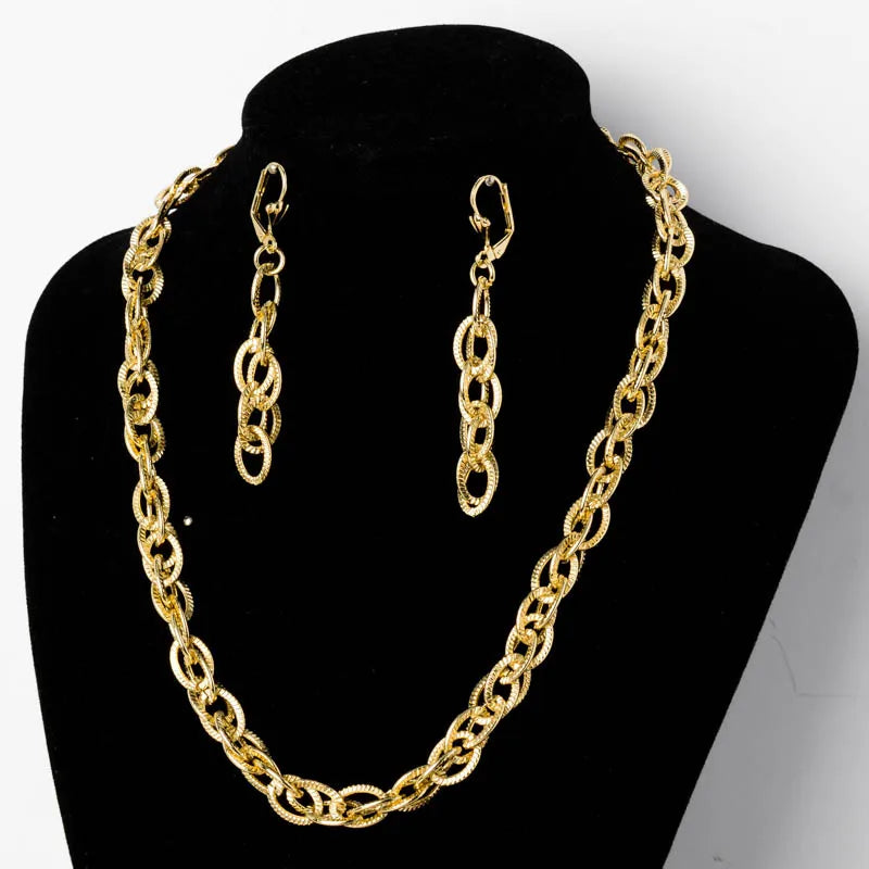 Bridal jewelry set luxury bracelet necklace and earrings for women party