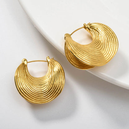 Luxury custom Fashion jewelry Wholesale bulk 18k gold plated stainless steel Flower chunky stud drop earrings women