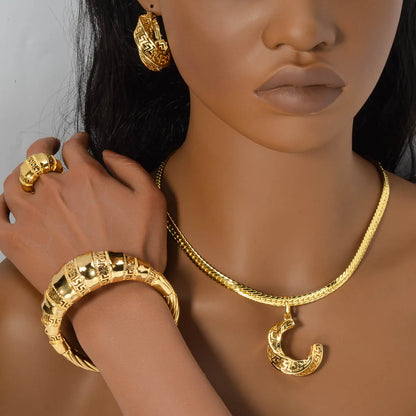 zeadear jewelry dubai 14k gold plated copper earring bracelet ring necklace jewelry sets