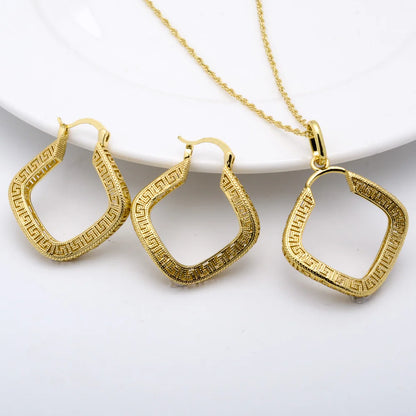 Fashion jewelry high quality copper wedding bride 18k gold plated dubai gold jewelry set for women