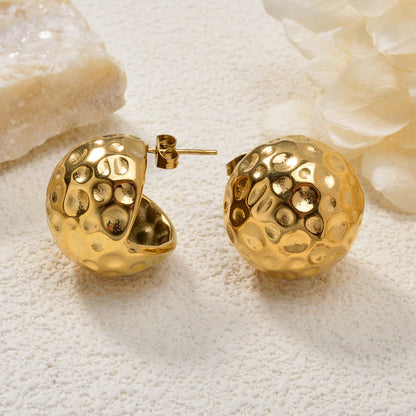 Luxury custom Fashion jewelry Wholesale bulk 18k gold plated stainless steel Flower chunky stud drop earrings women