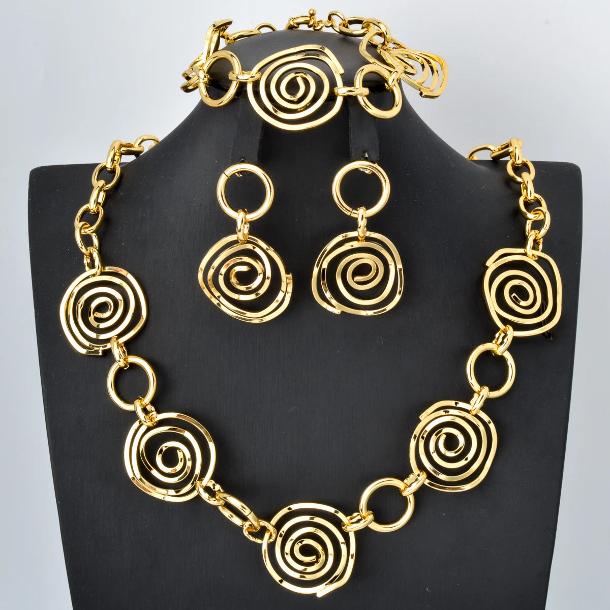 Custom Wholesale Jewellery Fashion Dubai Gold Plated Luxury Bridal Wedding Jewelry Sets Women