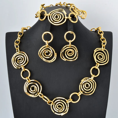 Custom Wholesale Jewellery Fashion Dubai Gold Plated Luxury Bridal Wedding Jewelry Sets Women