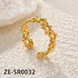 Non Tarnish Waterproof 18k Gold Plated Stainless Steel Snake Adjustable Jewelry open Ring