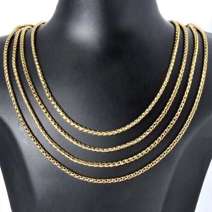 Fashion Copper 18k gold plated Braided Keel Chain Necklace For Women