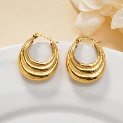 Luxury custom Fashion jewelry Wholesale bulk 18k gold plated stainless steel Flower chunky stud drop earrings women