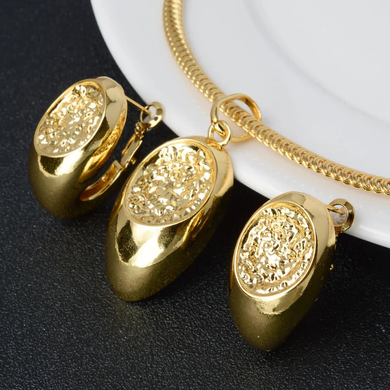 High Quality Luxury brazilian gold plated jewelry 18k set accessories for women jewelry set