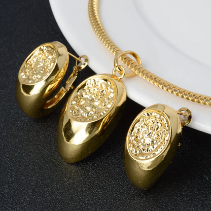 High Quality Luxury brazilian gold plated jewelry 18k set accessories for women jewelry set